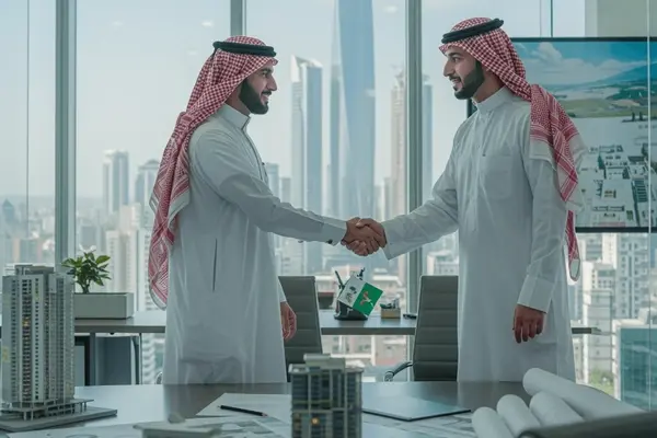 two-saudi-businessmen-wearing-traditional-600nw-2648426059